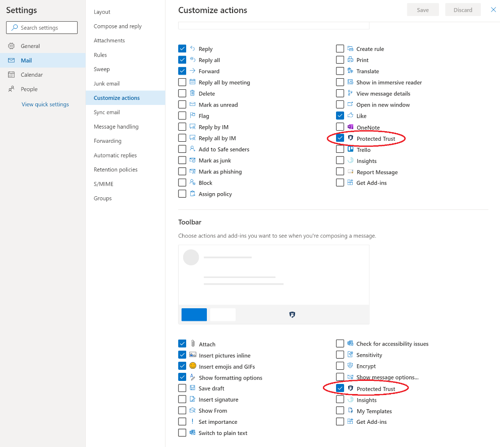 Install The Protected Trust Add in For Outlook Web Access In Office 365 