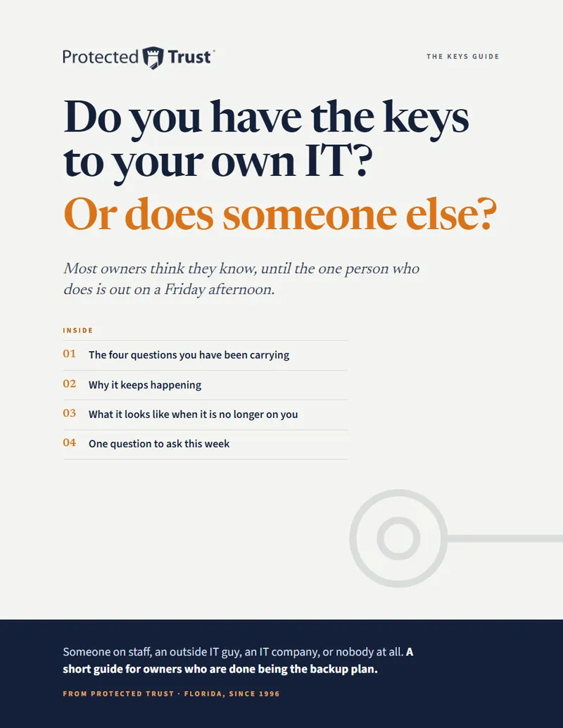 The cover of The Keys Guide. Do you have the keys to your own IT? Or does someone else?