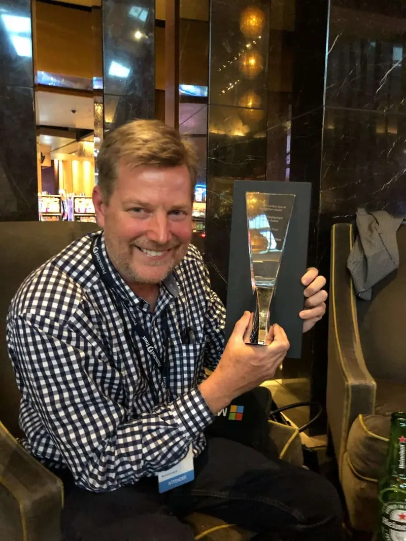 Ingram with the Microsoft Partner of the Year award