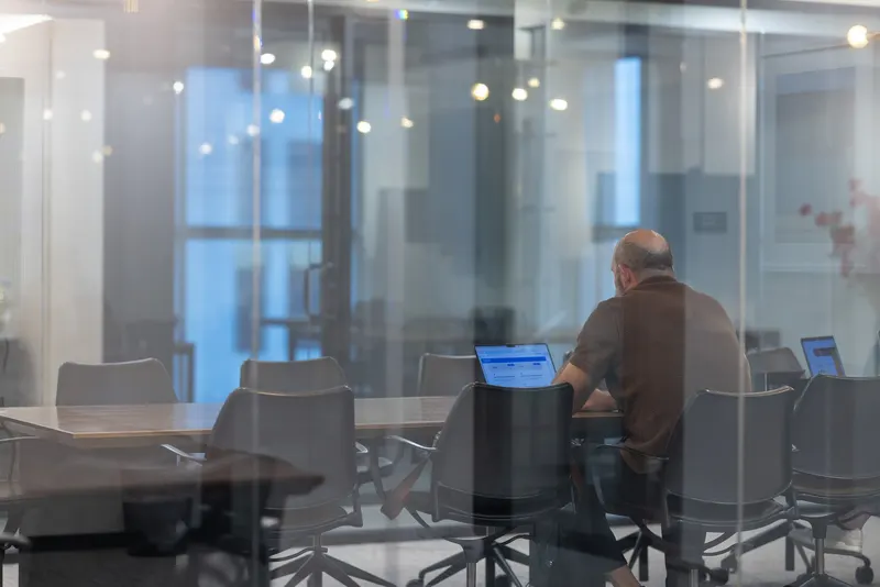 The Orlando conference room through the glass